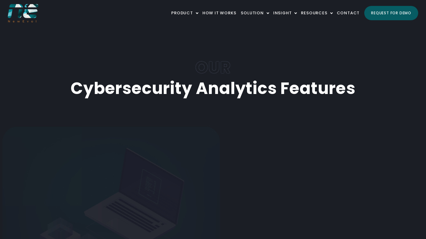 NewEvol Security Analytics Landing page