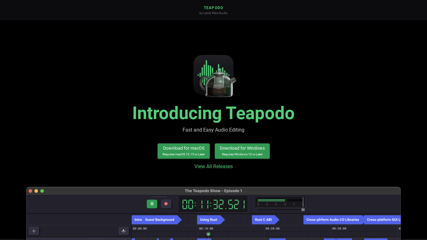 Teapodo Landing page