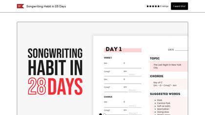 Songwriting Habit in 28 Days image