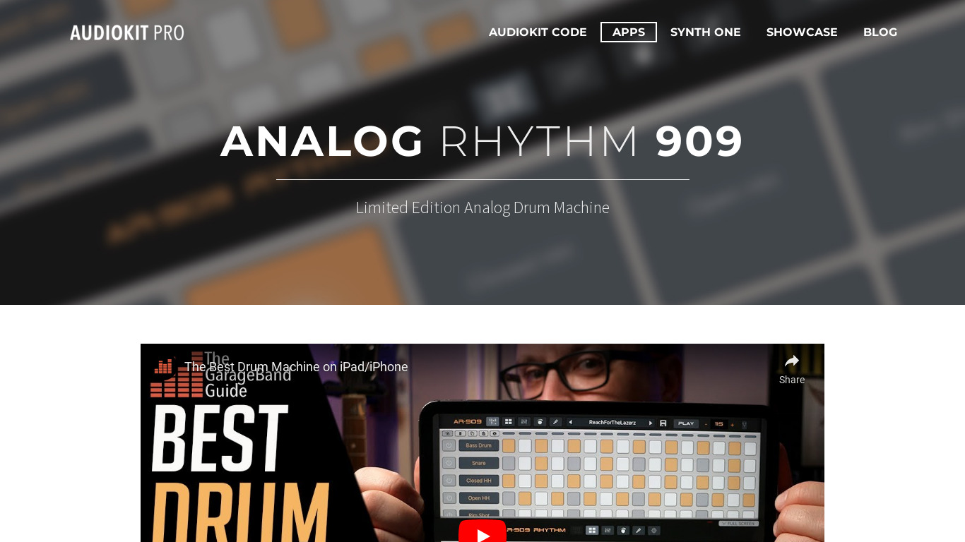 AudioKit Analog Rhythm 909 Landing page
