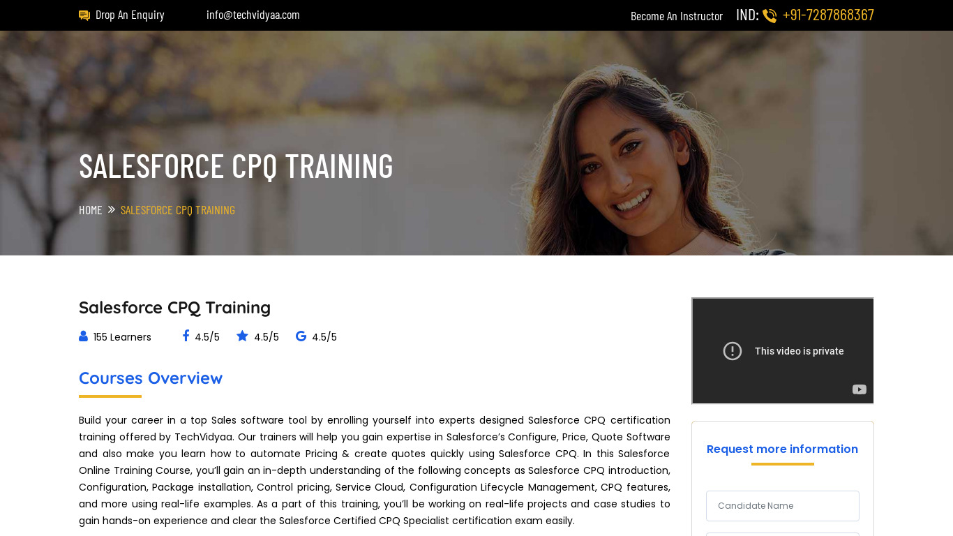 Salesforce CPQ Training| Best Online Landing page