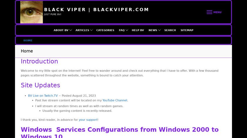 BlackViperScript Landing Page