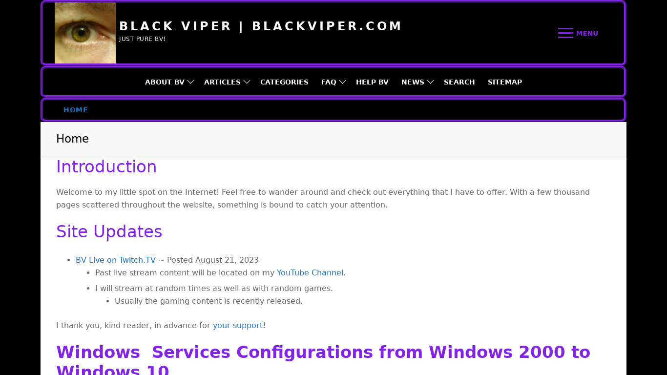 BlackViperScript Landing page