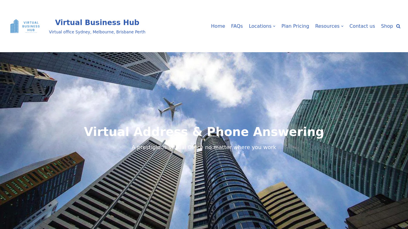 Virtual Business Hub AU Landing page