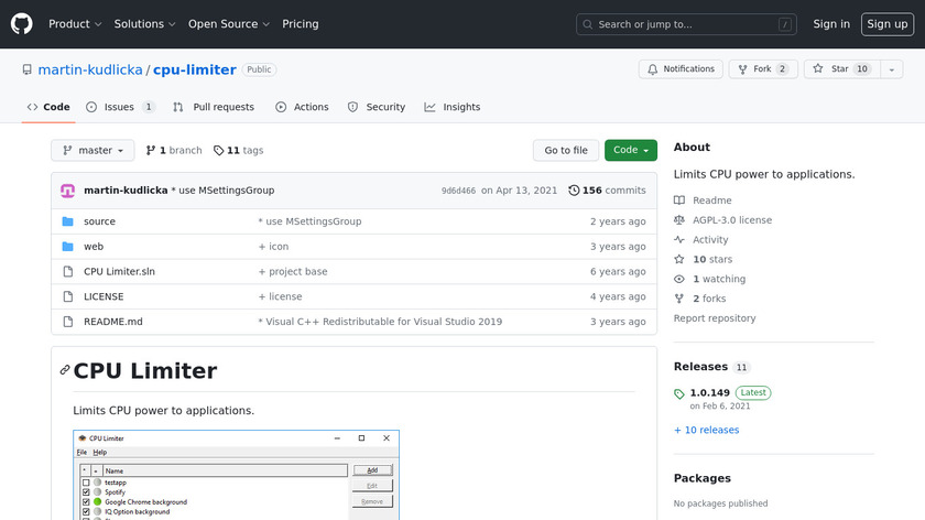 CPU Limiter Landing Page
