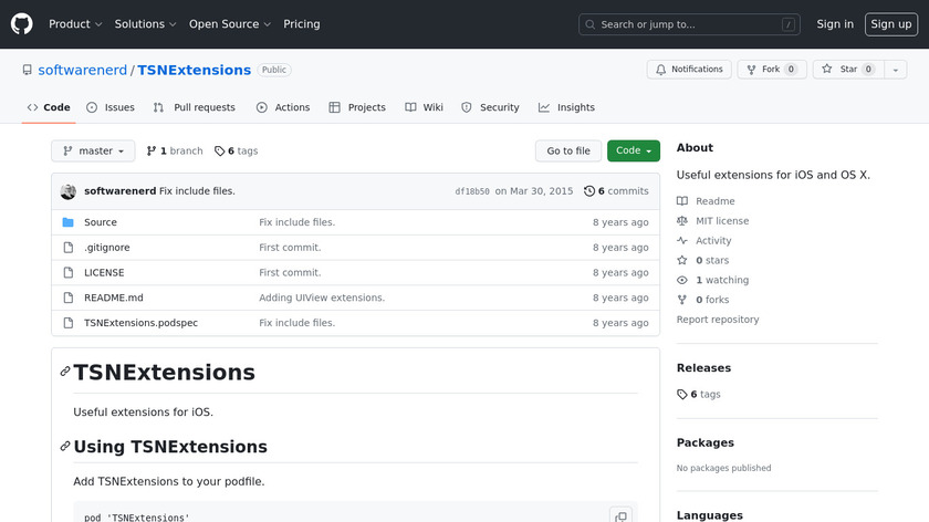 TSNExtensions Alternatives Landing Page