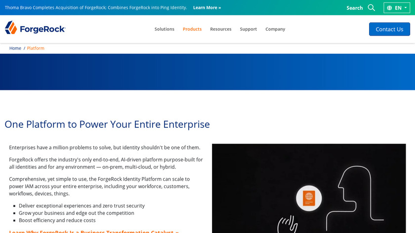 ForgeRock Identity Platform Landing Page
