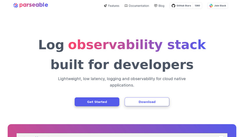 Parseable Landing Page