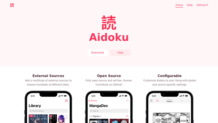Aidoku Landing Page