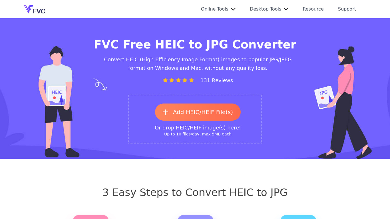 FVC HEIC to JPG Converter Landing page