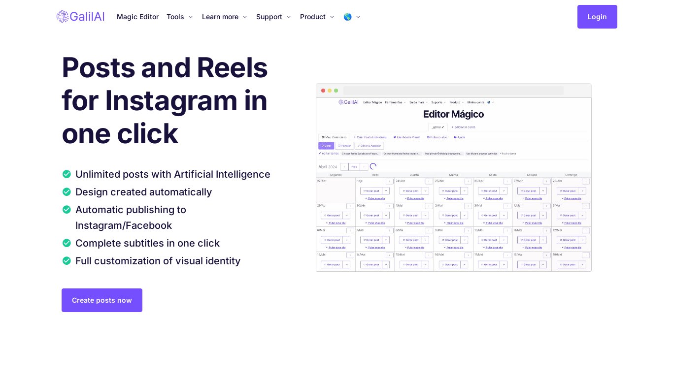 Galil AI Landing page