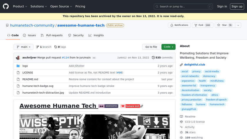 Awesome Humane Tech Landing Page