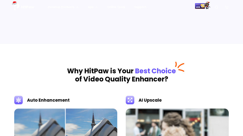 HitPaw Video Enhancer Landing Page