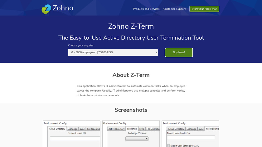 Zohno Z-Term Landing Page