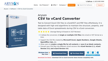 Aryson CSV to vCard Converter image