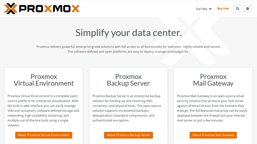 Proxmox VE Landing Page