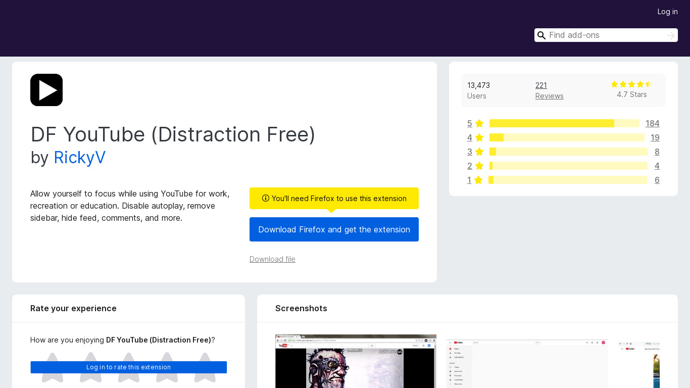 DF YouTube Landing page