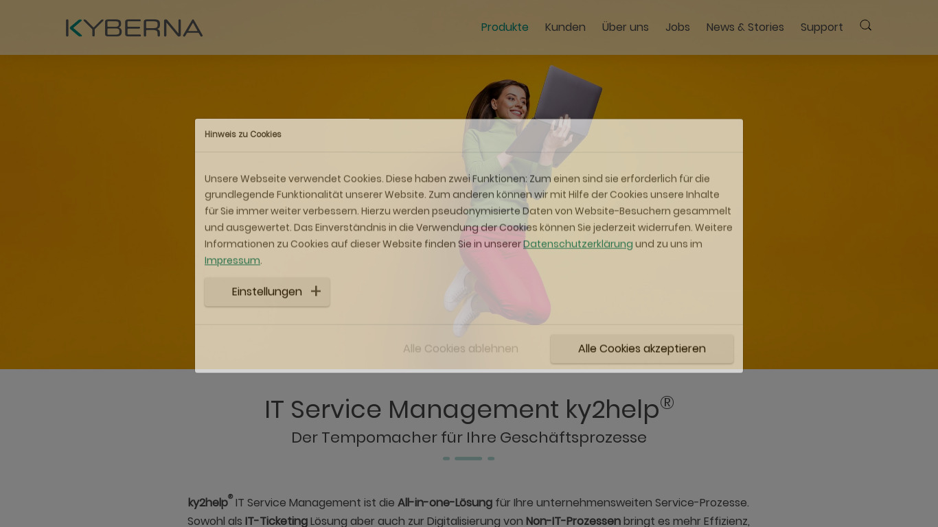 Ky2help Landing page
