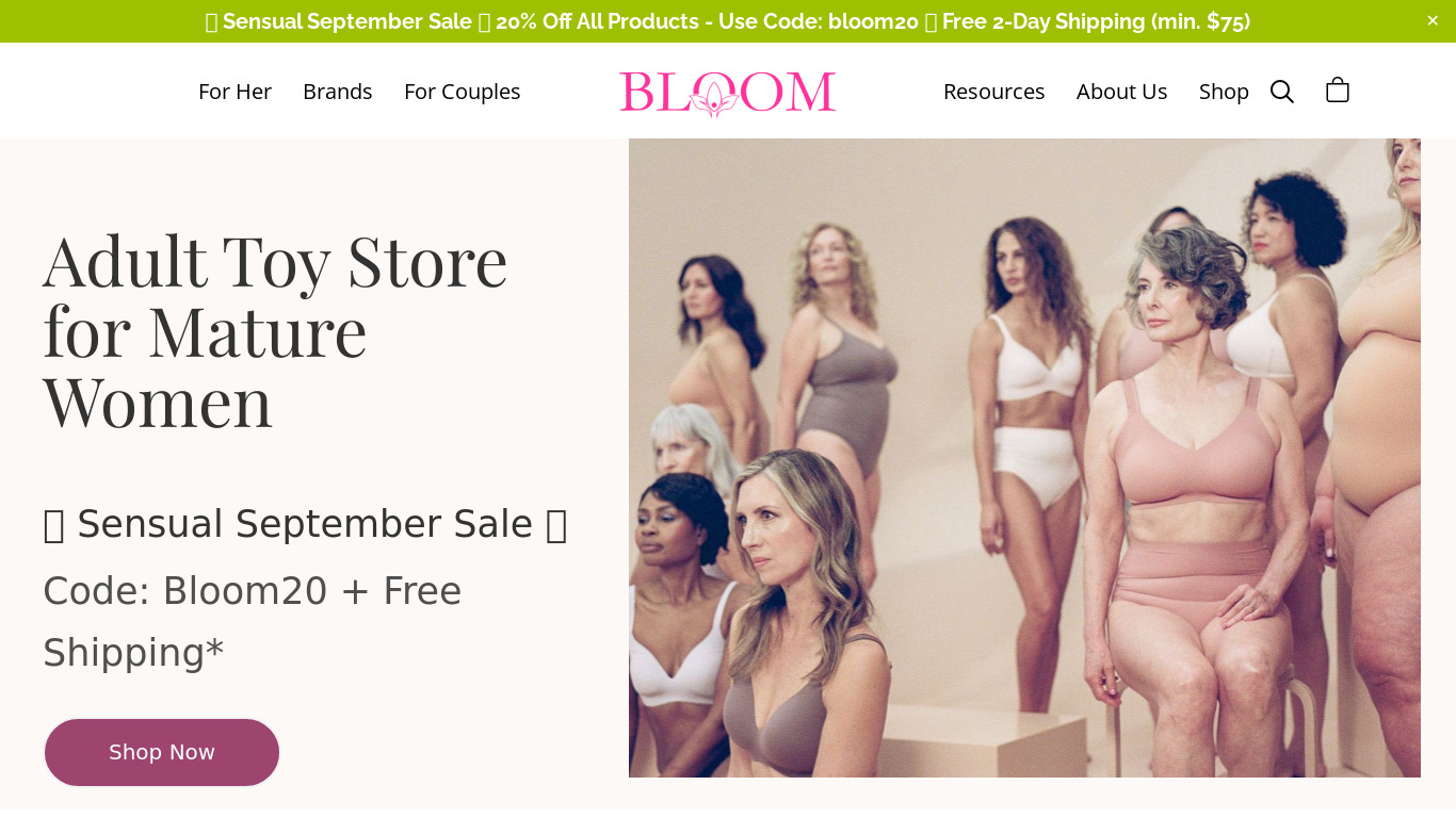 Bloom Sexually Landing page