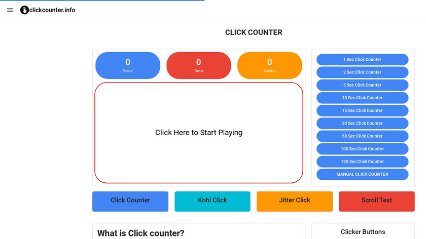 clickcounter.info Landing Page