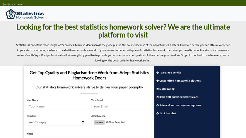 Statistics Homework Solver Landing Page
