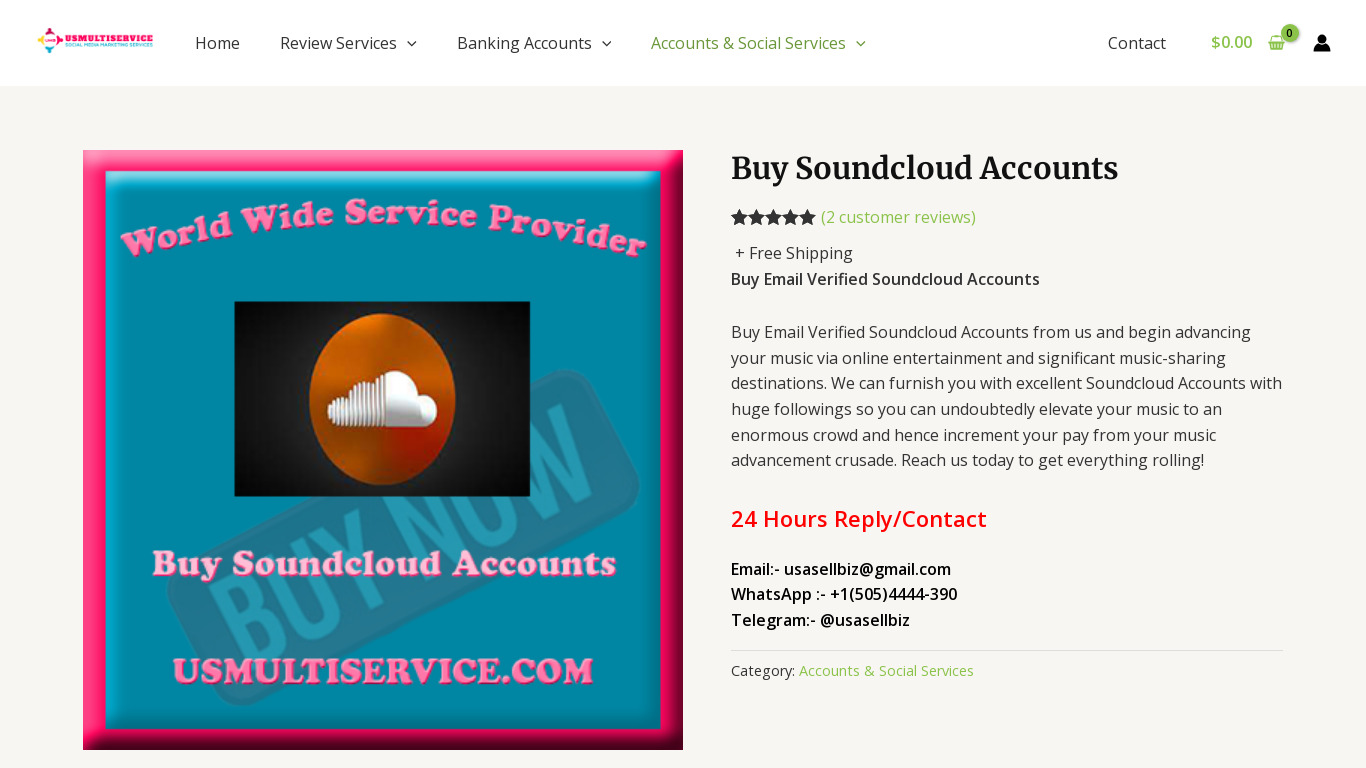 Buy Soundcloud Accounts Landing page