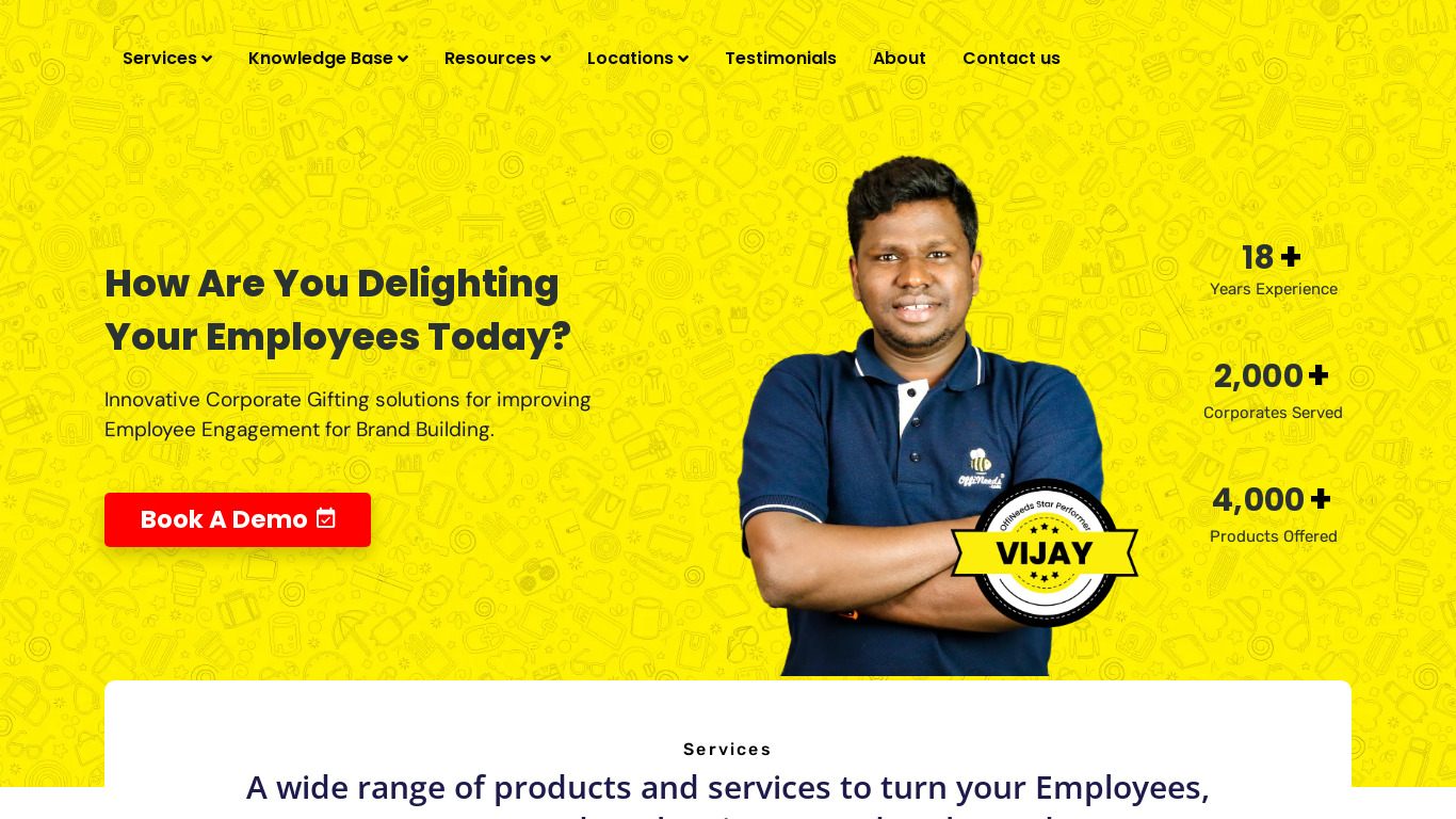 OffiNeeds Landing page