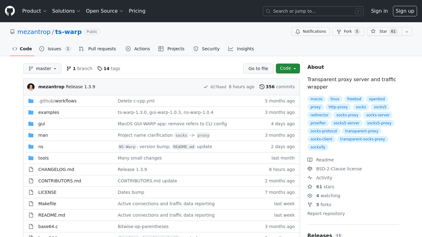 TS-Warp Landing page