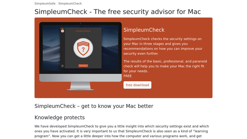 SimpleumCheck Landing Page