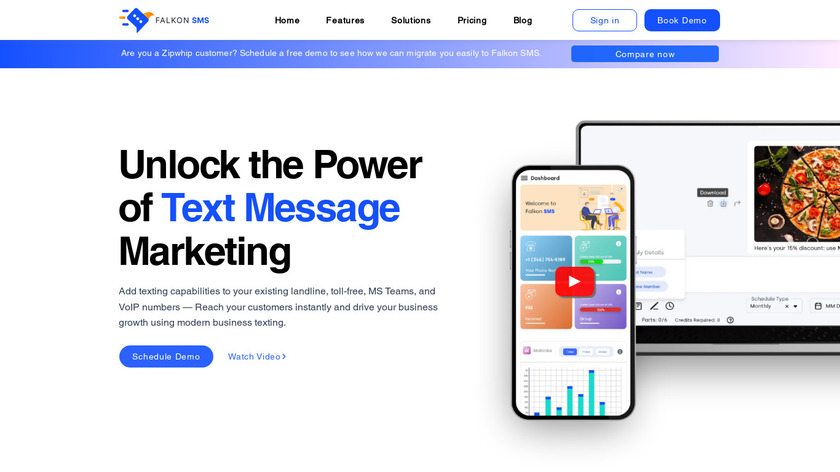 Falkon SMS Landing Page