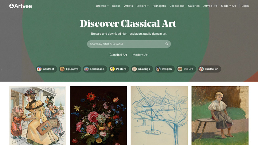 Artvee Landing Page