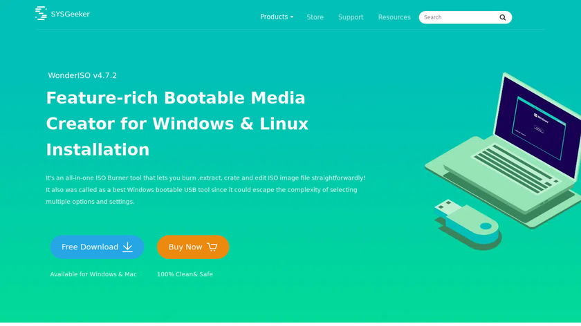 SYSGeeker WonderISO Landing Page