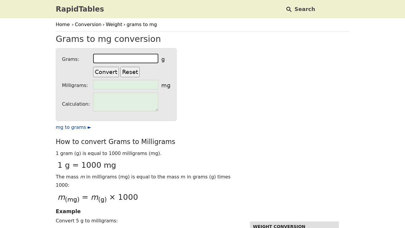 3 Grams Multi Converter Landing page