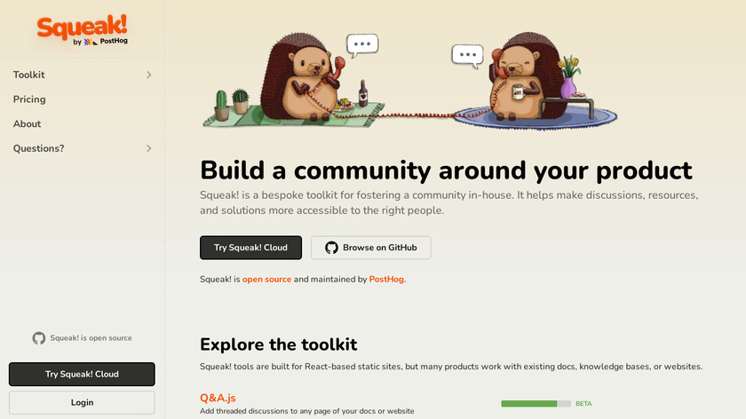 Squeak Landing Page