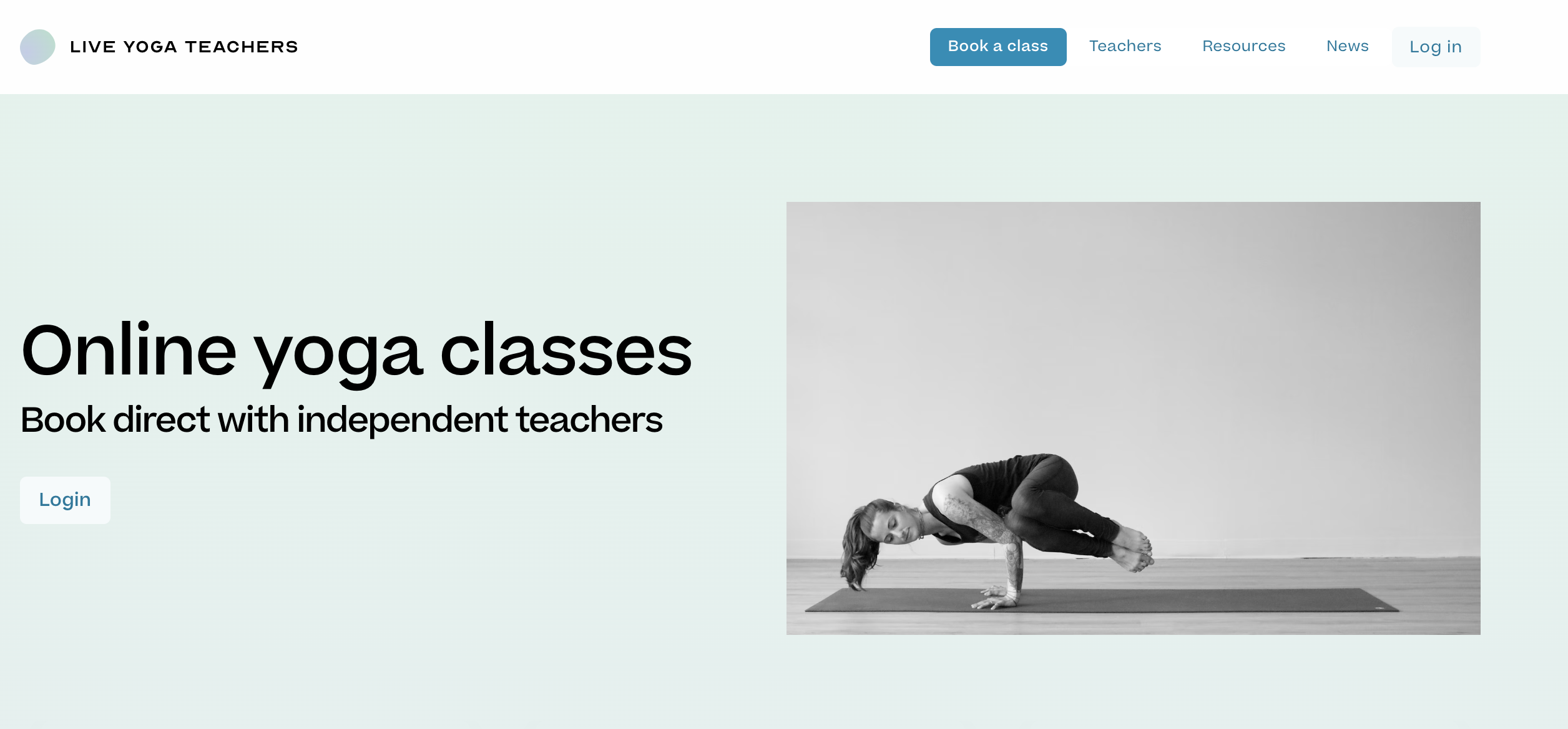 Live Yoga Teachers Landing page