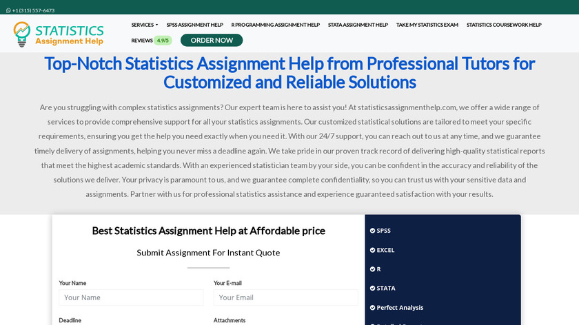 Statistics Assignment Help Landing Page