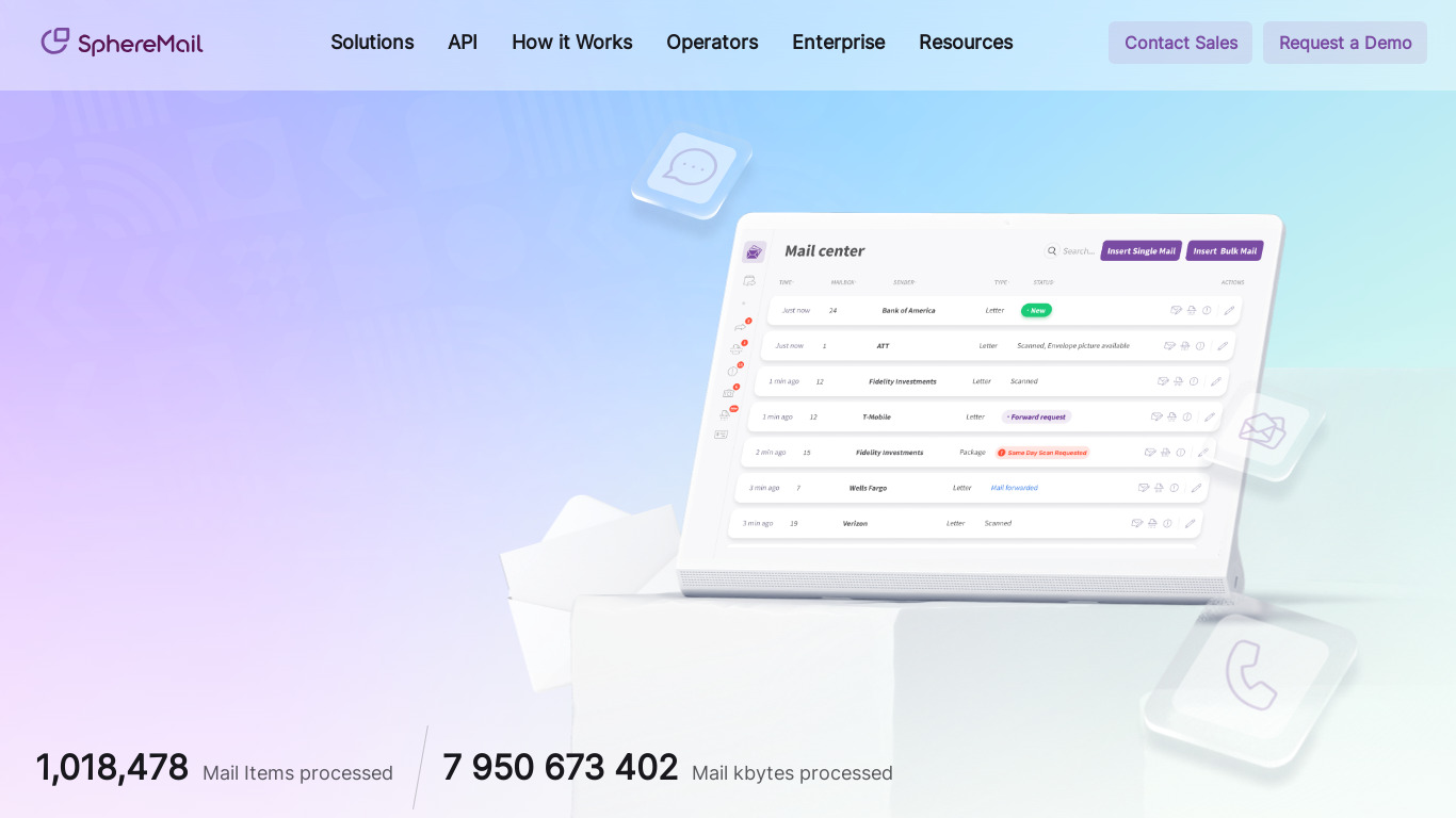 SphereMail Landing page