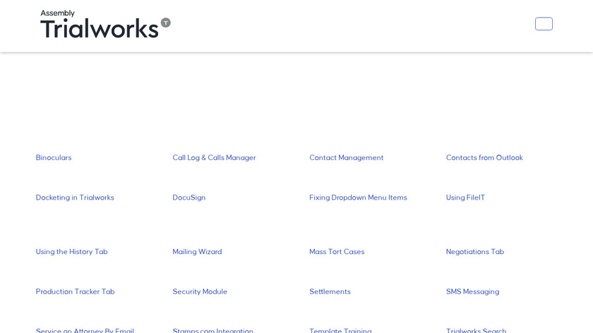 TrialWorks Landing Page