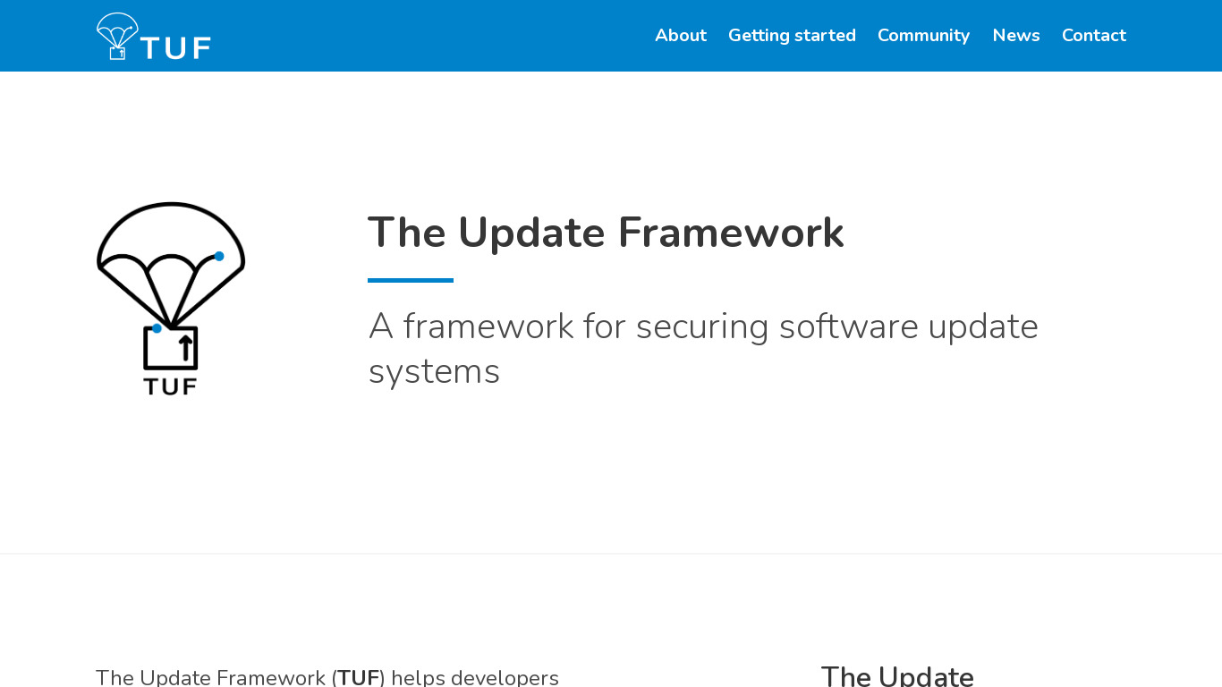 The Update Framework Landing page