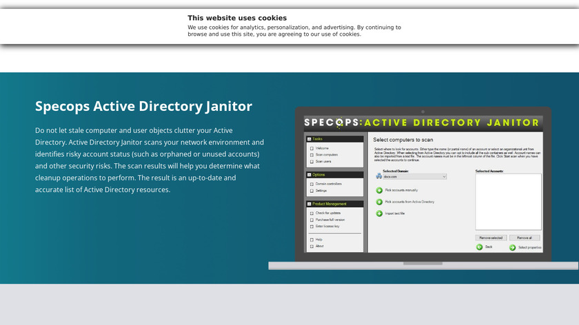 Specops Active Directory Janitor Landing Page