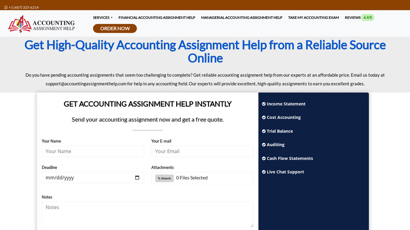 Accounting Assignment Help Landing Page
