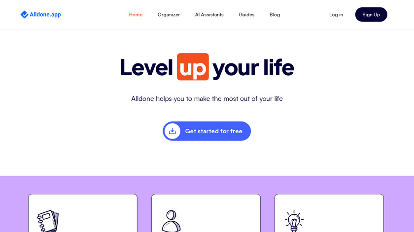 Alldone.app Landing Page