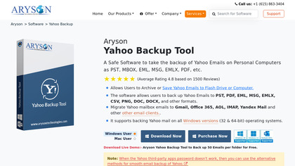 Aryson Yahoo Backup Tool image