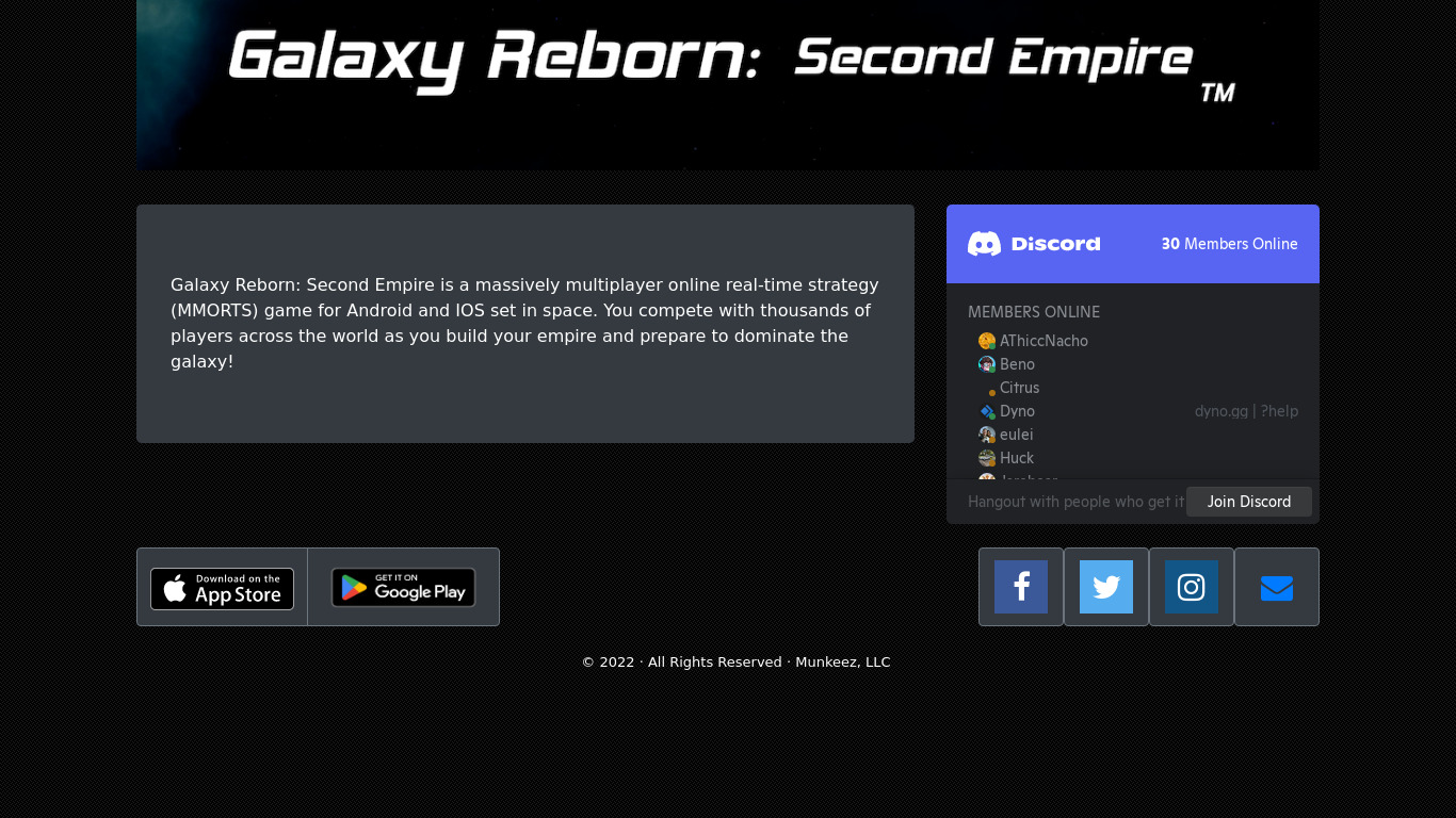 Galaxy Reborn: Second Empire Landing page
