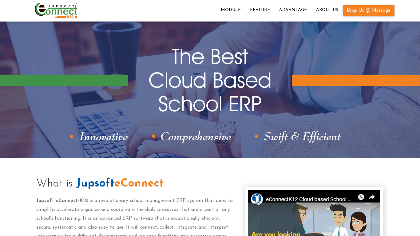eConnect-K12 Landing page