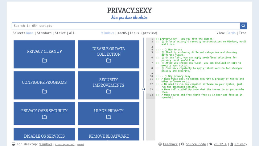 privacy.sexy Landing Page