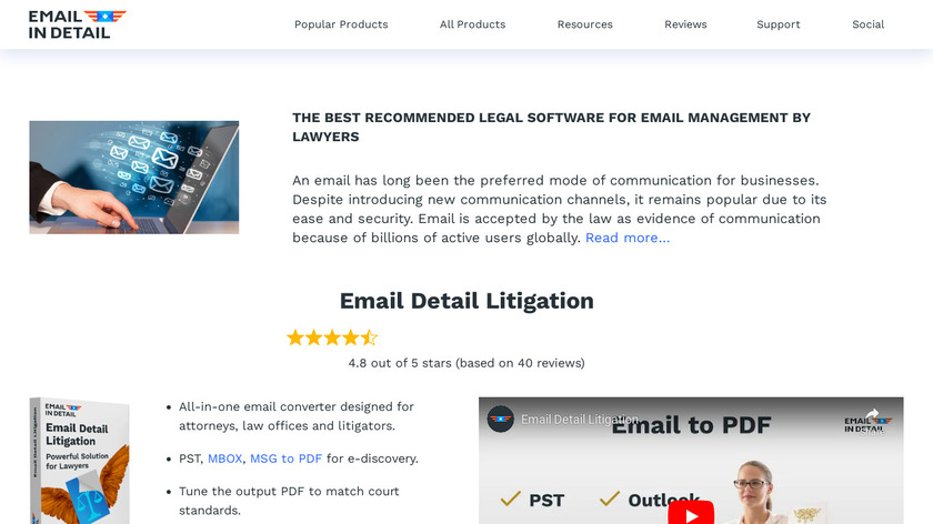 Email Detail Litigation Landing Page