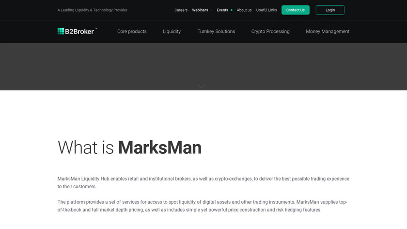 B2Broker MarksMan Landing Page