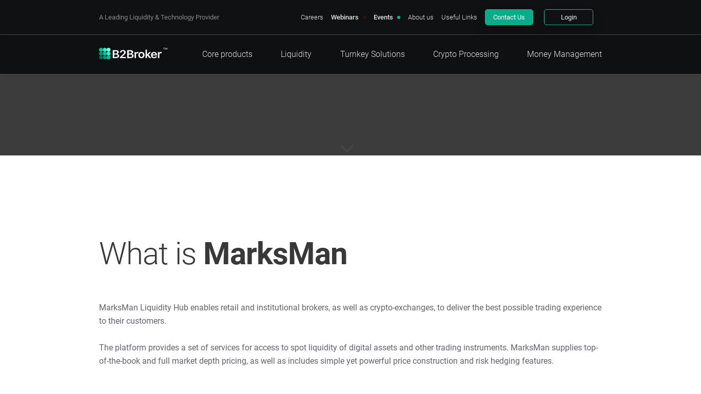 B2Broker MarksMan Landing page