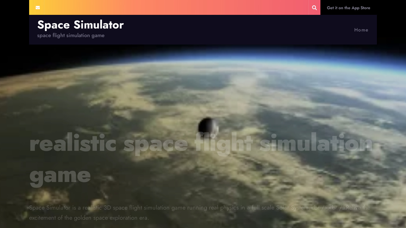 Space Simulator Landing page